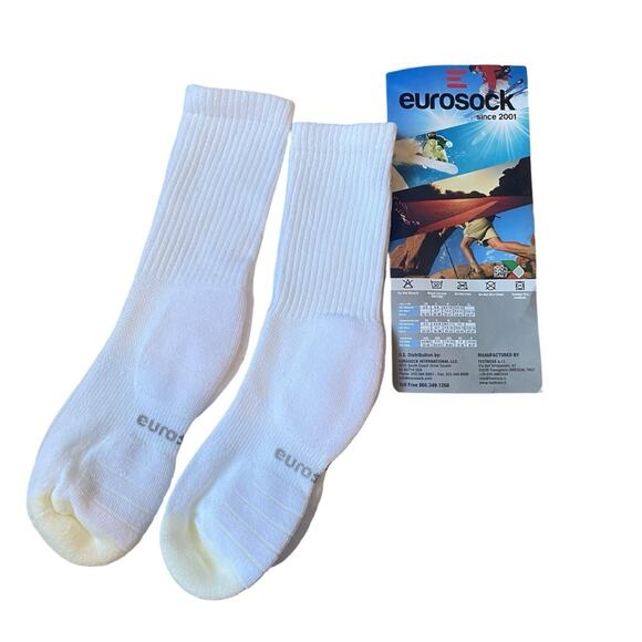 Eurozone White Crew‎ Socks Medium Women’s 8.5-10 NWT - Picture 1 of 4